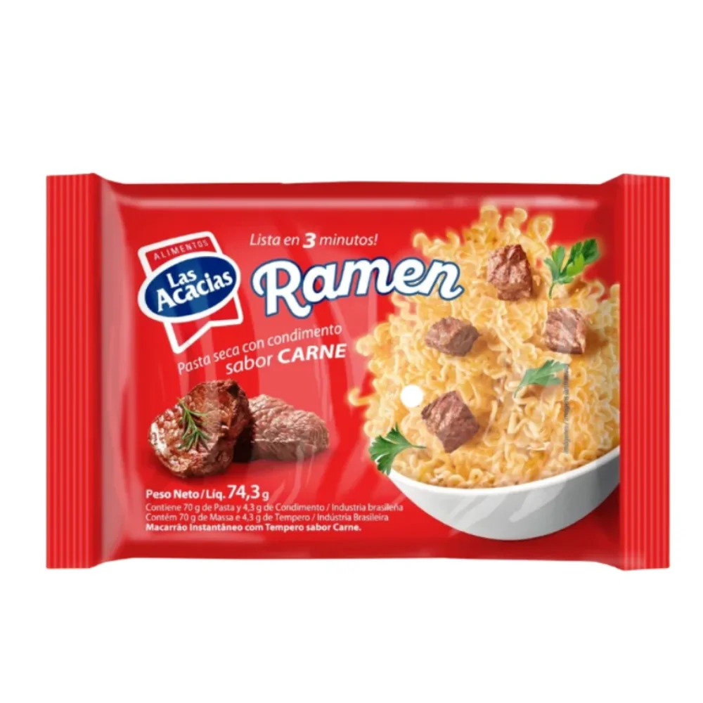 Ramen Sabor Carne 74.3GR las Acacias