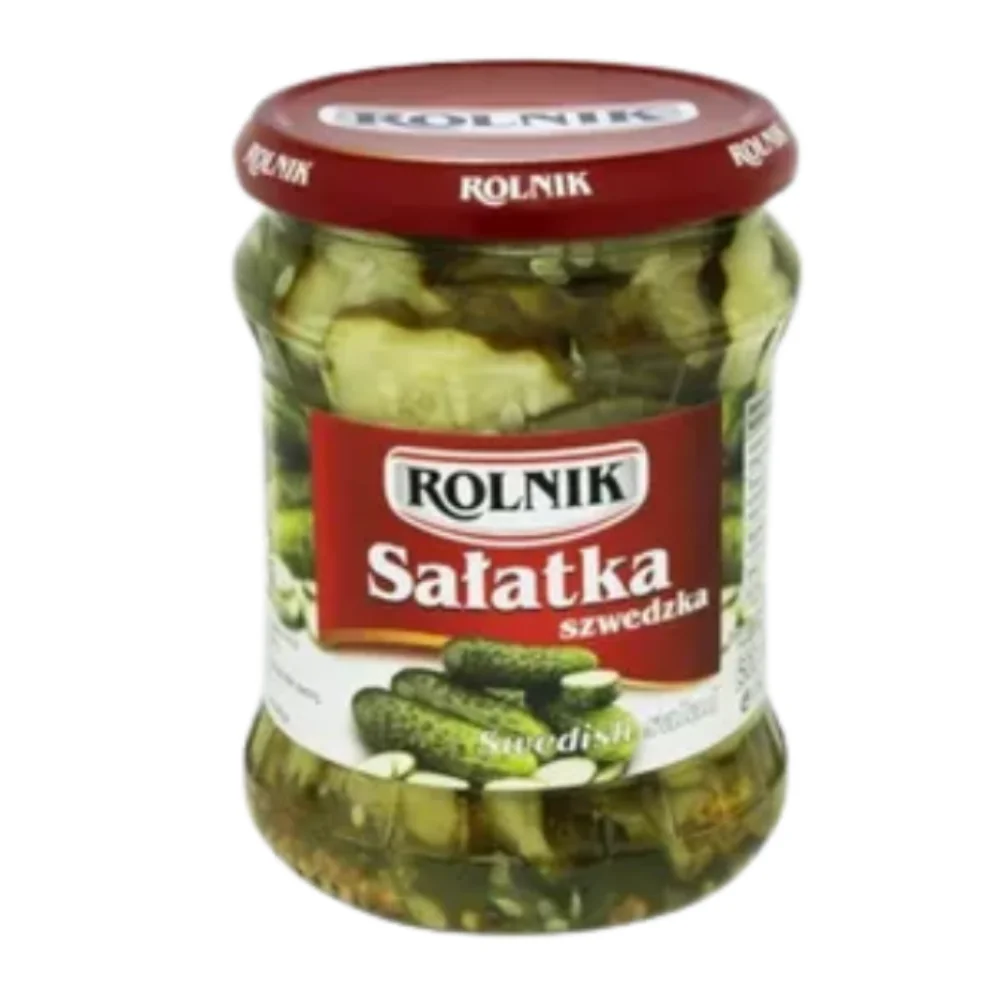 Pepinos Rodajas en Salmuera y Vinagre con Mostaza y Eneldo 450G Rolnik