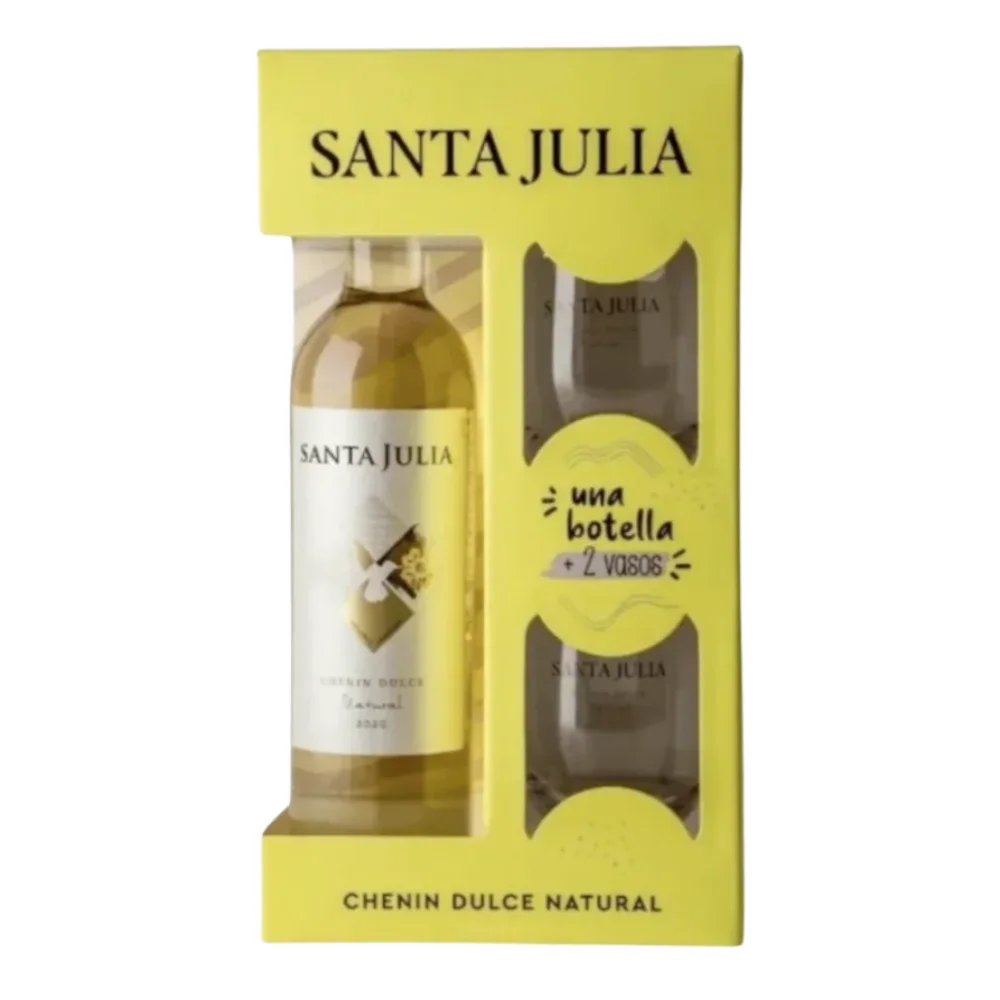 Santa Julia Chenin Dulce Estuche 2 Copas + Bot 750ML