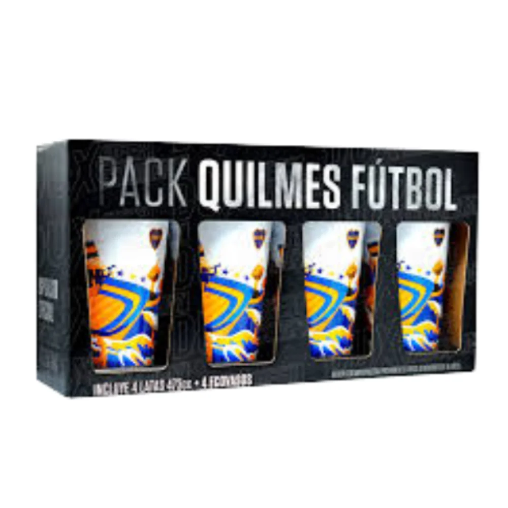 Quilmes Set 4 Vasos + 4 Latas 473ML Boca