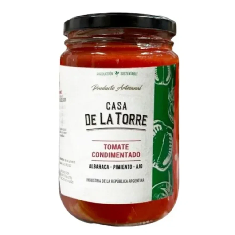 Tomate Entero Condimentado Albahaca 650G Casa de la Torre