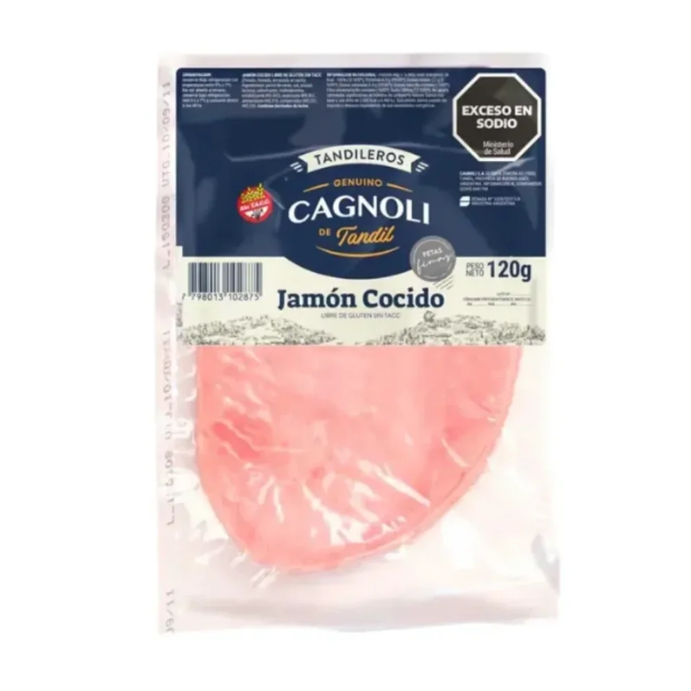 Jamon Cocido Genuino Feteado 120G Cagnoli