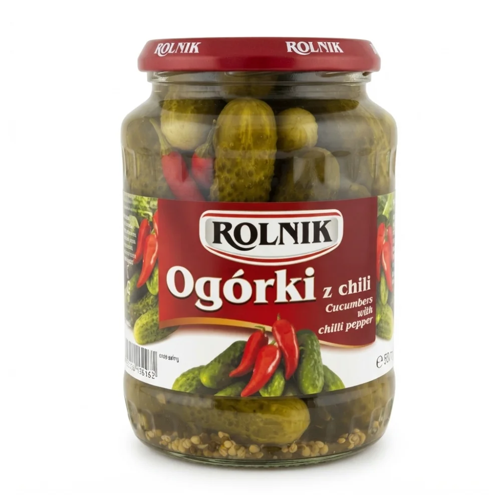 Pepinos y Ajies Picantes Dulces en Salmuera 650 Rolnik