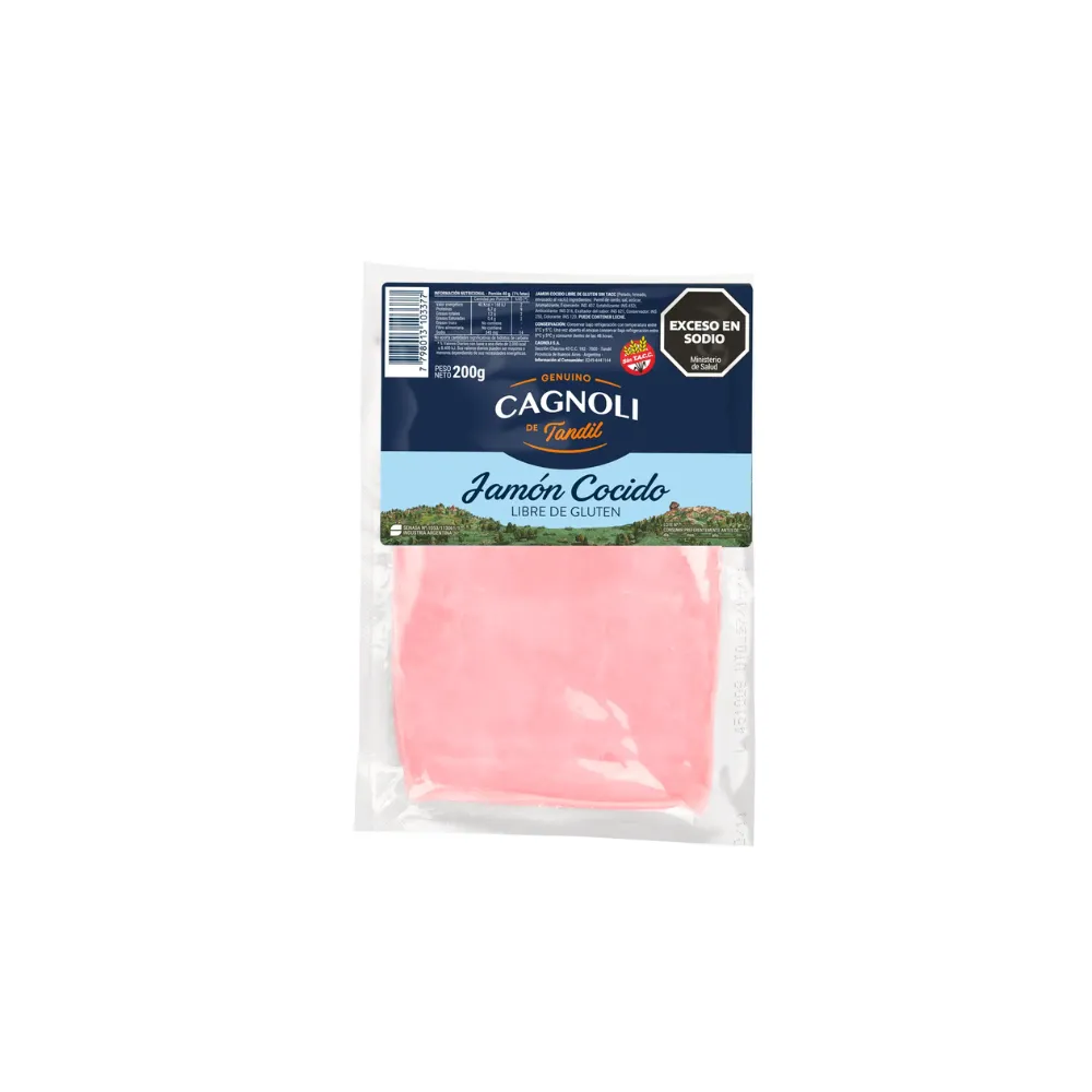 JAMON COCIDO FETEADO *200G CAGNOLI