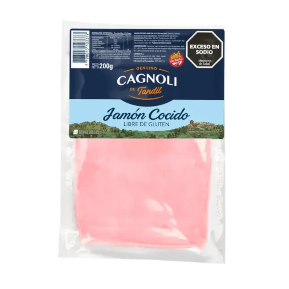 JAMON COCIDO FETEADO *200G CAGNOLI