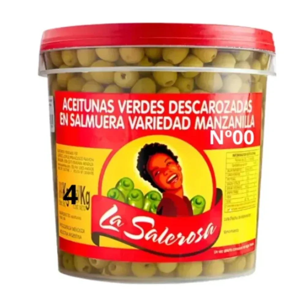 Aceitunas Verdes Descarozadas Manzanilla N° 00 4KG la Salerosa