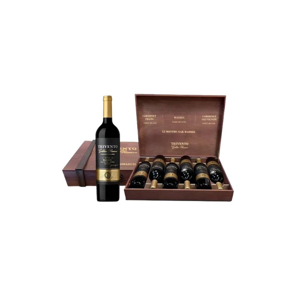 TRIVENTO GOLDEN SURTIDO X6 ESTUCHE CAJA MADERA *750ML