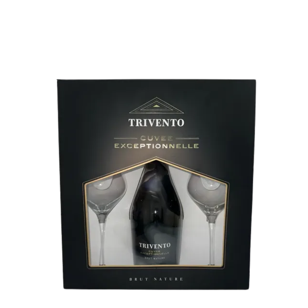 ESPUMANTE TRIVENTO BRUT NATURE *750ML + 2 COPAS ESTUCHE