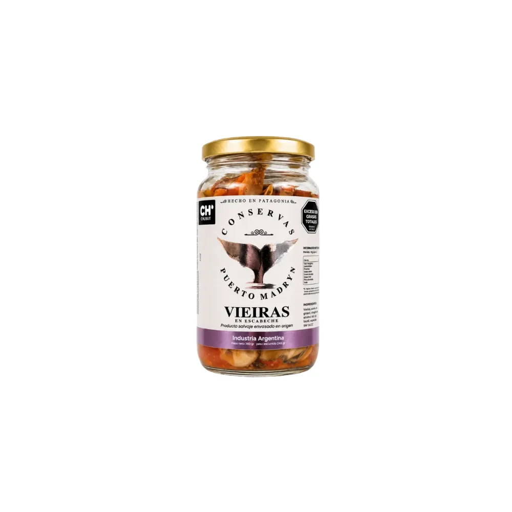 VIEIRAS EN ESCABECHE *360G CONSERVAS PUERTO MADRYN