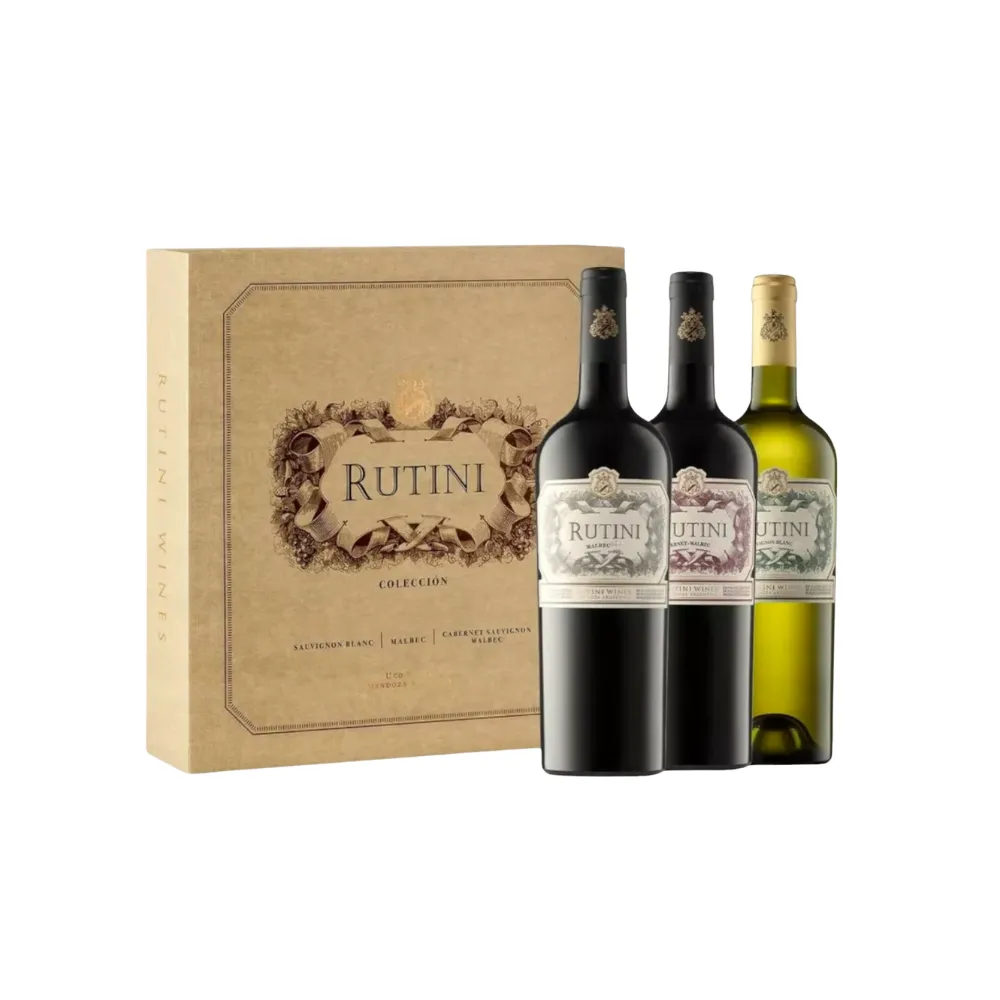 RUTINI CABERNET MALBEC - MALBEC - SAUVIGNON ESTUCHE CARTON X 3 BOT *750ML
