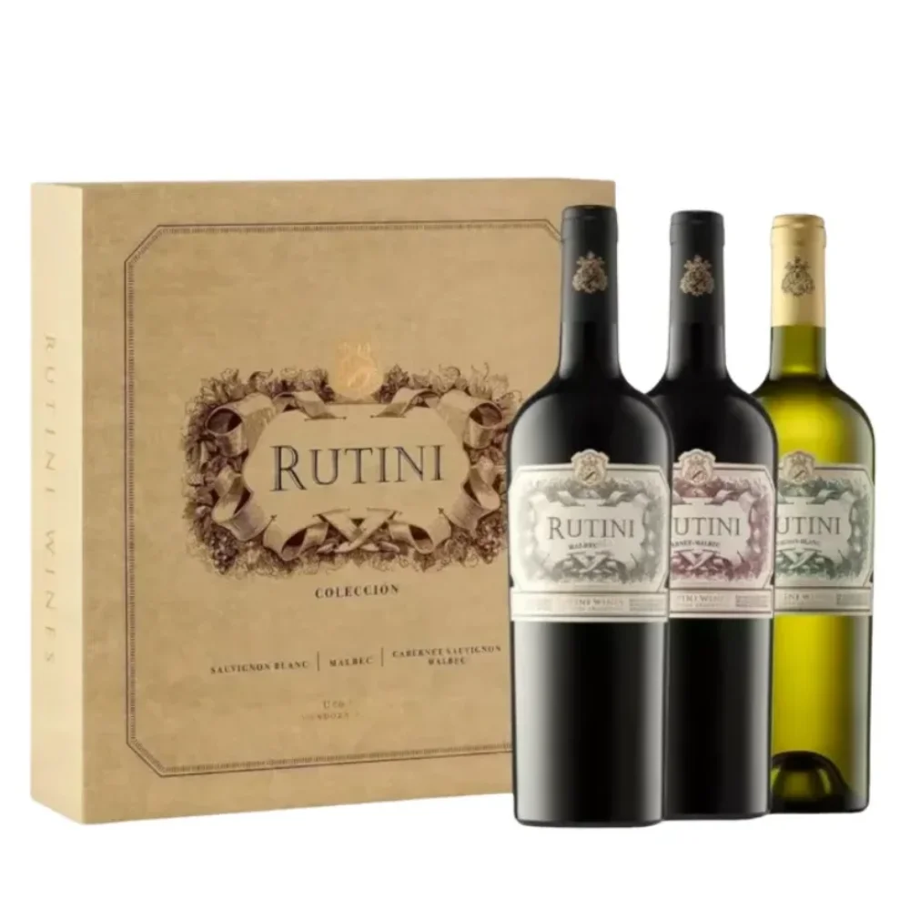 Rutini Cabernet Malbec - Malbec - Sauvignon Estuche Carton X 3 Bot 750ML