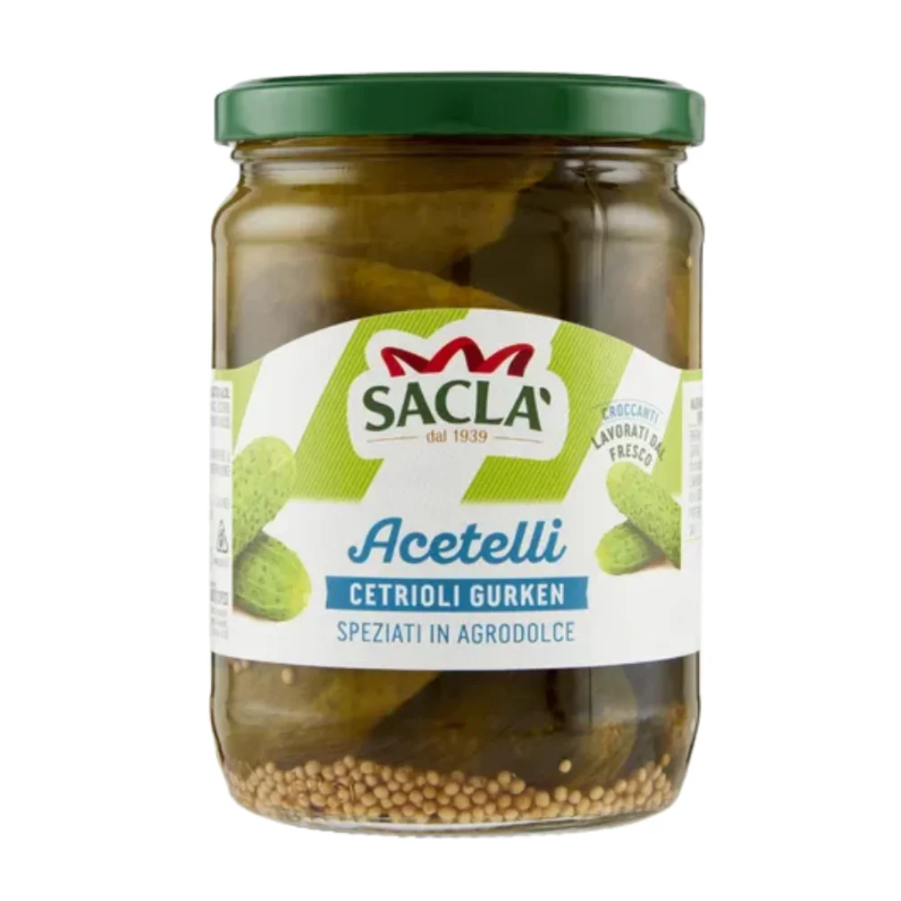 Cetrioli Gurken Agrodolce 530G Vidrio Sacla