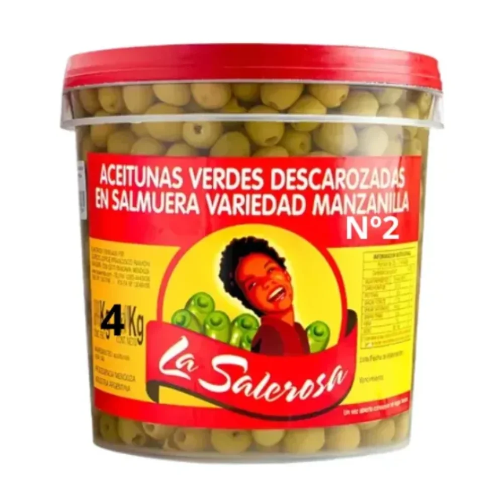 Aceitunas Verdes Descarozadas Manzanilla N° 2 4KG la Salerosa