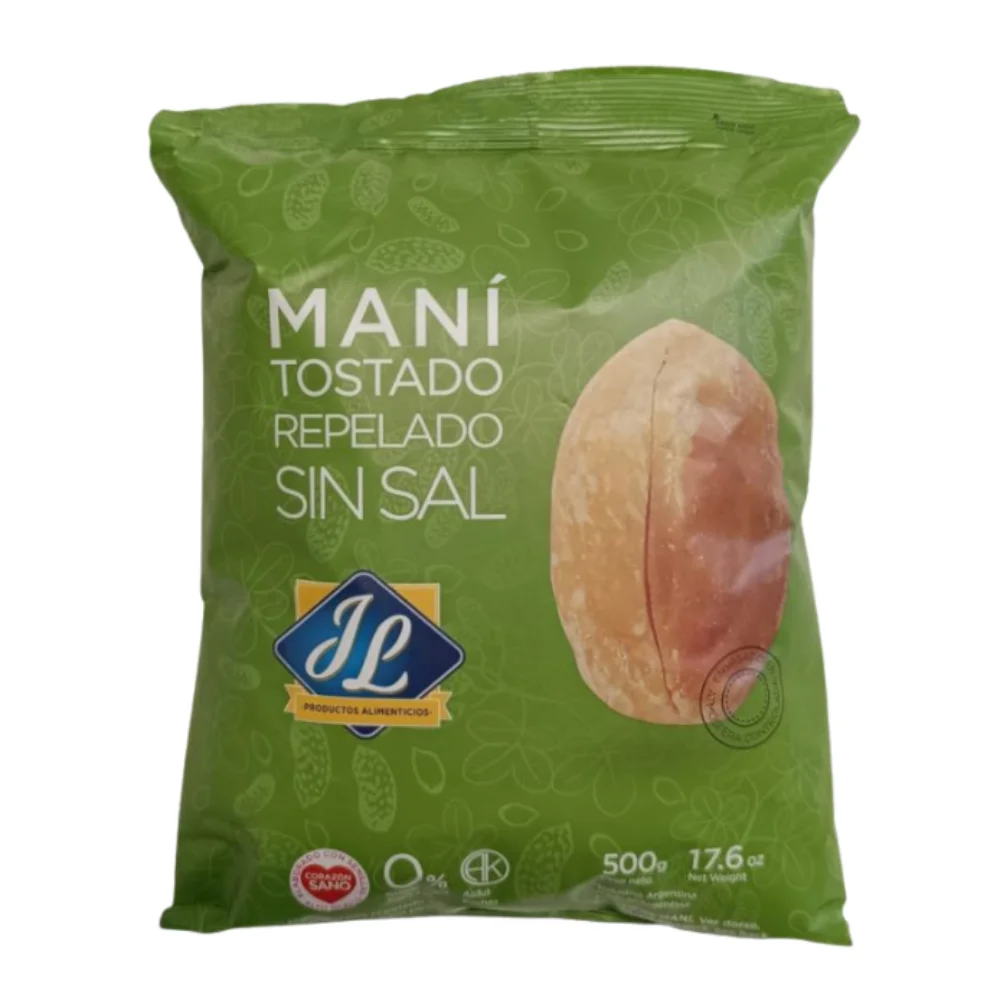 R1) Mani Tostado Pelado sin Sal 500G Jl