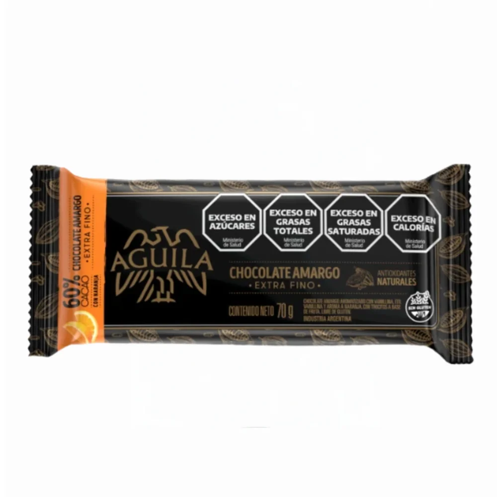 AGUILA CHOCOLATE 60% CON NARANJA EXTRA FINO *70G