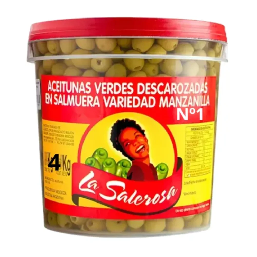 Aceitunas Verdes Descarozadas Manzanilla N° 1 4KG la Salerosa